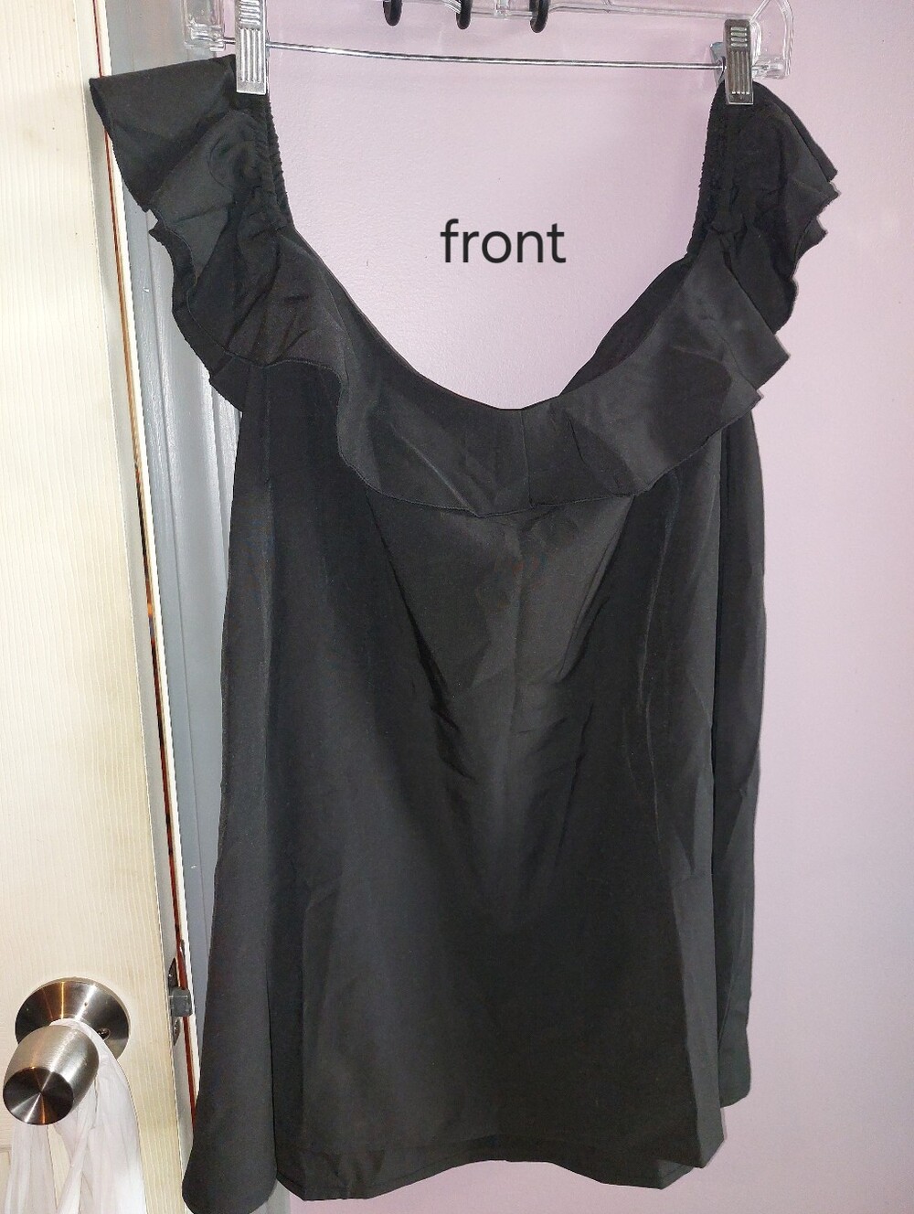 SHEIN Curve 3xl Black Ruffle-Trim Tank
